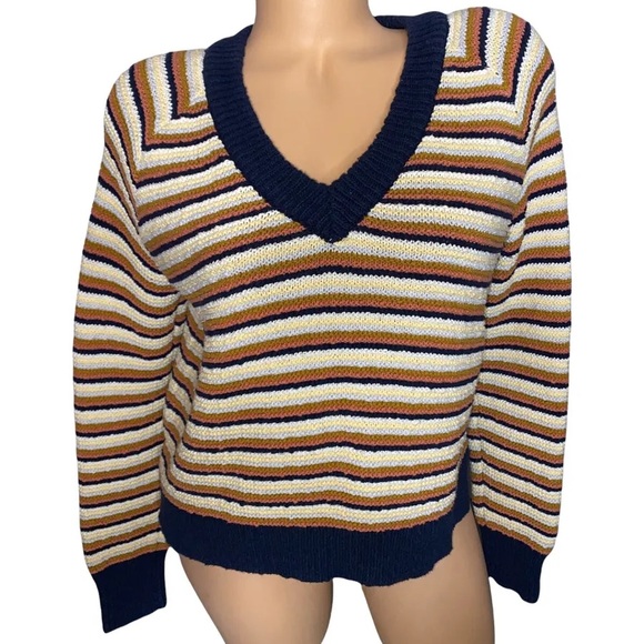 MADEWELL Stripe Knit Cropped Sweater - Picture 2 of 6